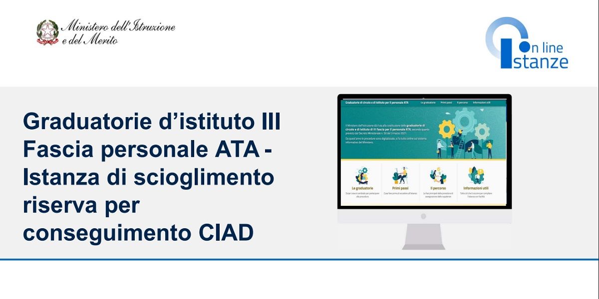 Scioglimento riserva CIAD terza fascia ATA : come compilare la domanda